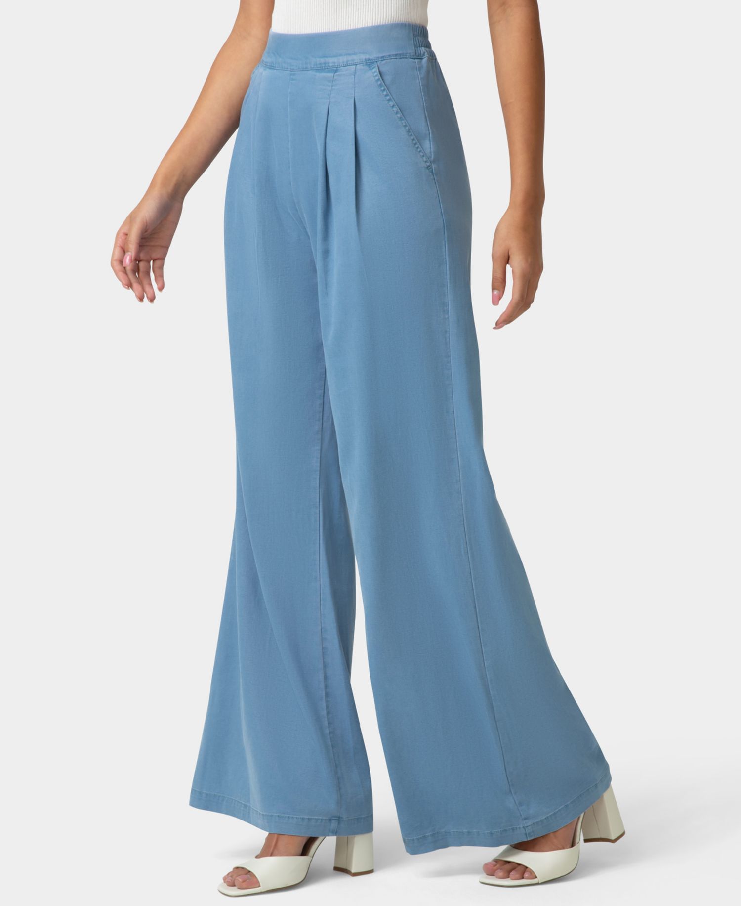 Women's Fluid Denim Palazzo Pant