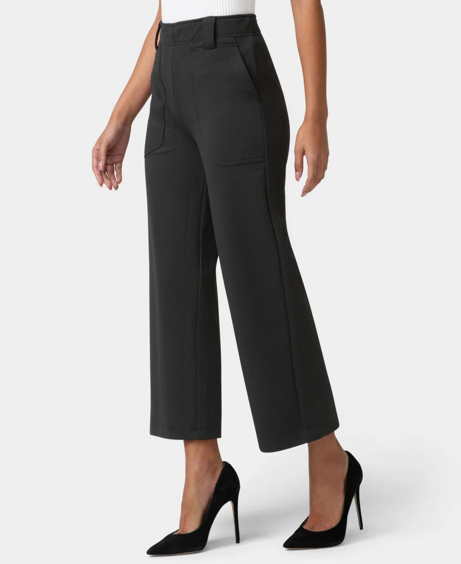 Women's Textured Cropped Wide-Leg Pant