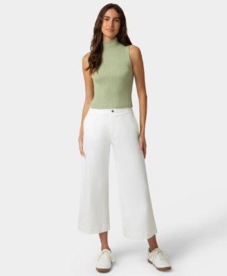 Women's Fine Lines Denim Crop Wide-Leg Pant