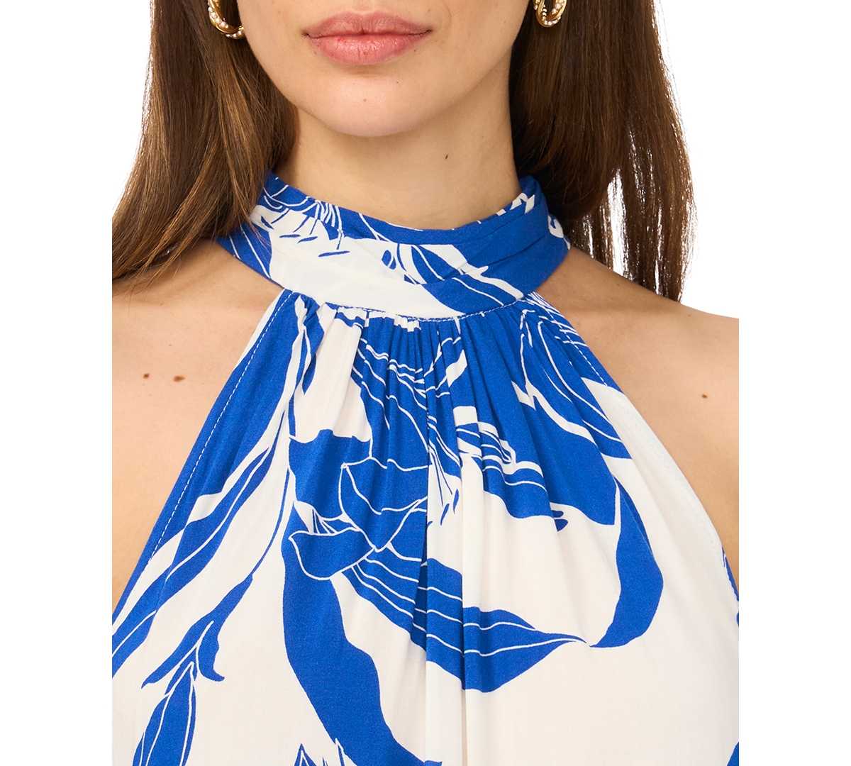 Msk Women's Sleeveless Halter Neck Tiered Maxi Dress