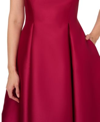 Women's Boat-Neck Fit & Flare Midi Dress