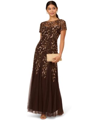 Adrianna Papel Women's Floral-Beaded Gown