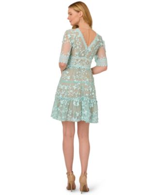 Women's V-Neck Lace Embroidered Dress