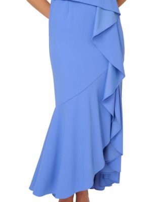 Women's Beaded One-Shoulder Crepe Gown