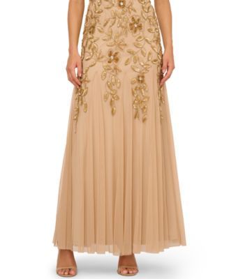 Adrianna Papel Women's Floral-Beaded Gown