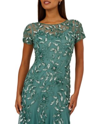 Adrianna Papel Women's Floral-Beaded Gown