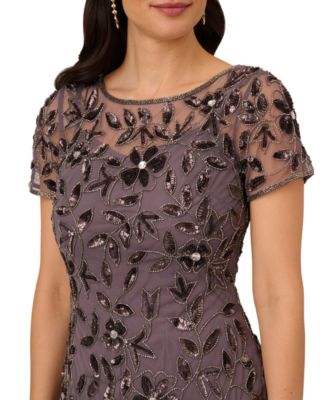 Adrianna Papel Women's Floral-Beaded Gown