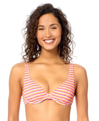 Women's Full Moon Stripe Swim Bikini Top