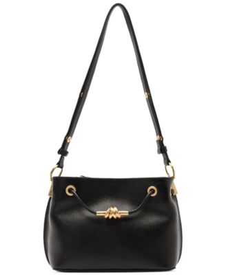 Daphne Small Gold-Tone Knot and Eyelets Crossbody Bag