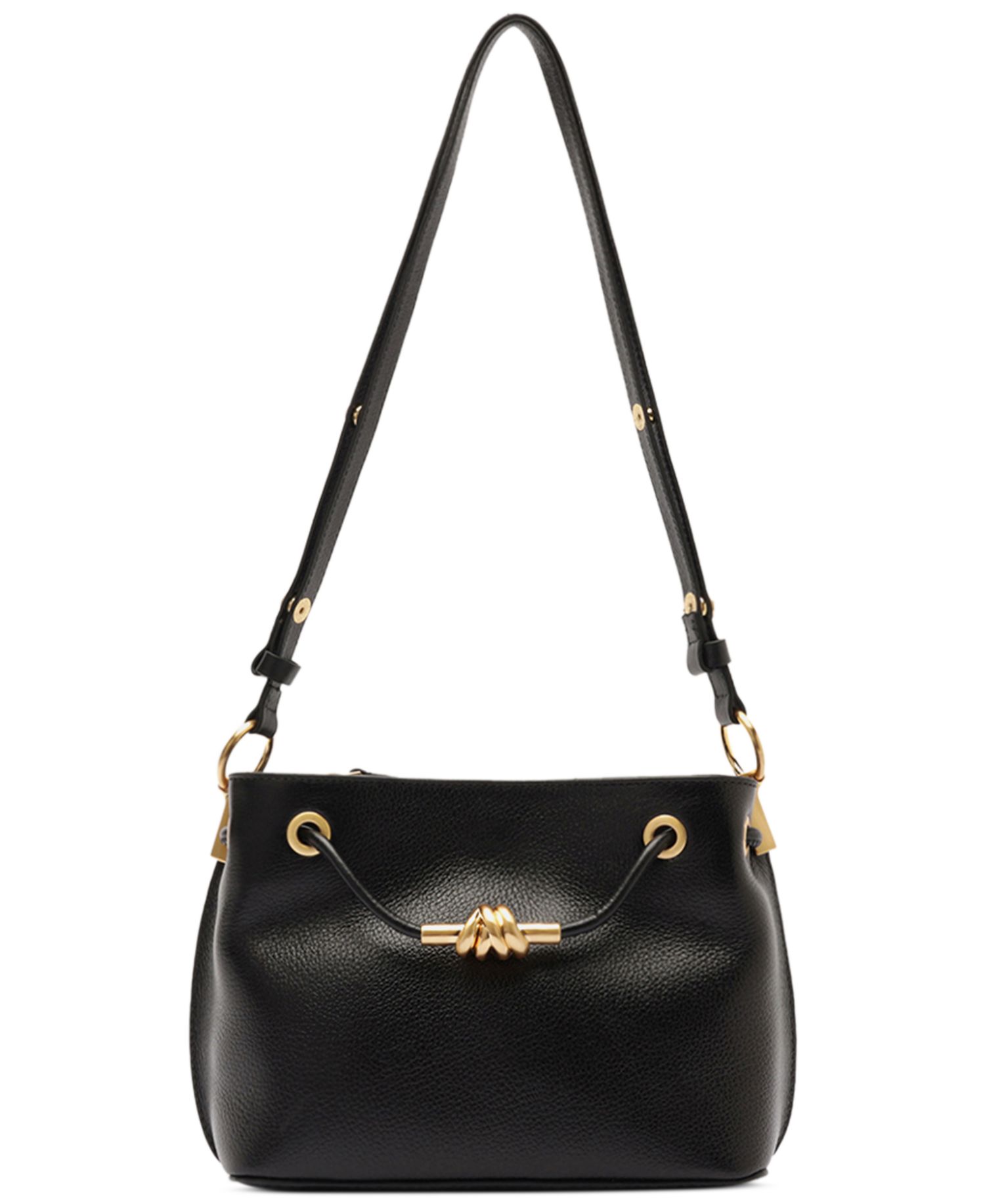 Daphne Small Gold-Tone Knot and Eyelets Crossbody Handbag