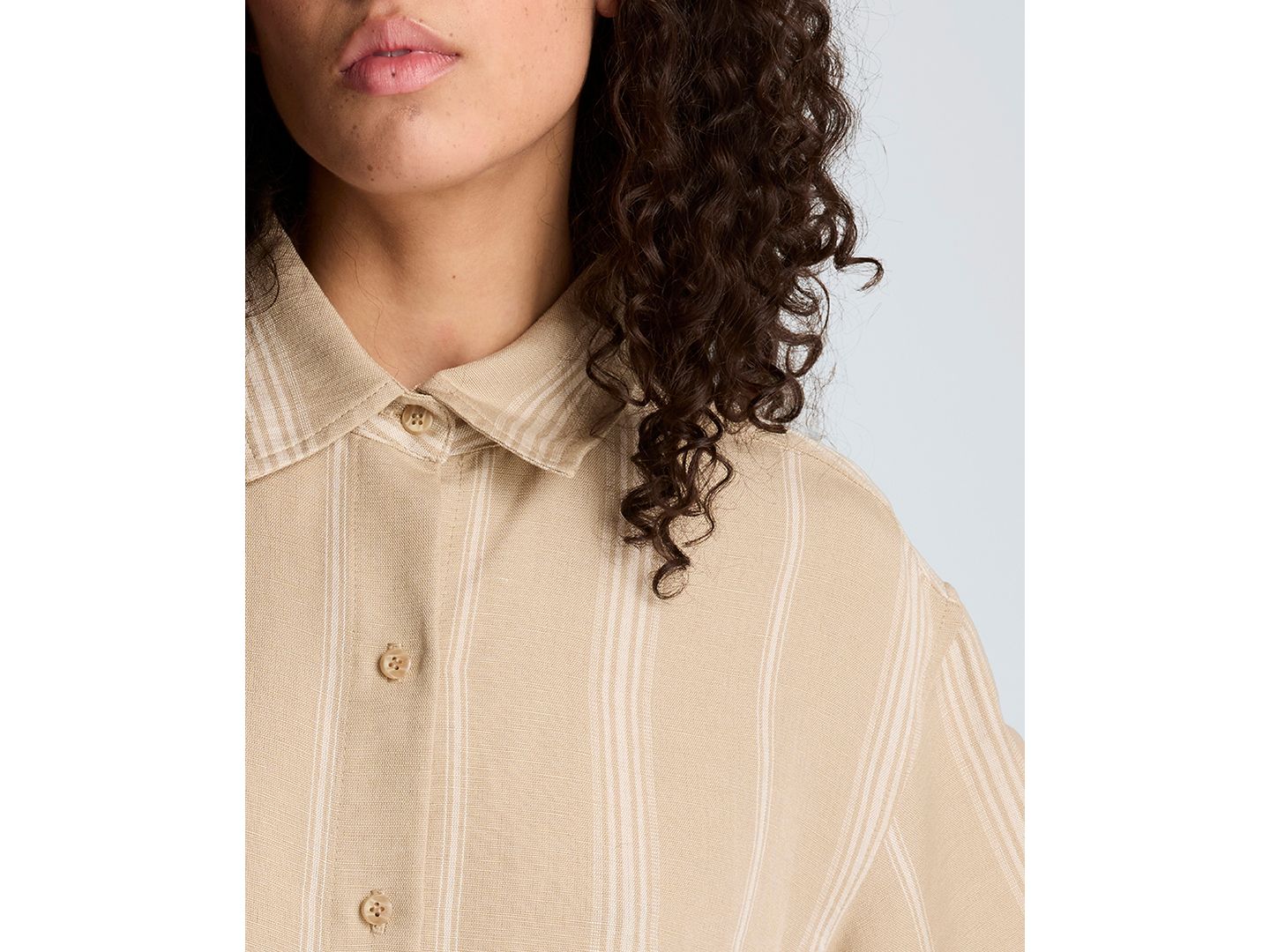 Женская рубашка Kenneth Cole Drop Shoulder Linen Boyfriend, цвет: Белый — фото 4