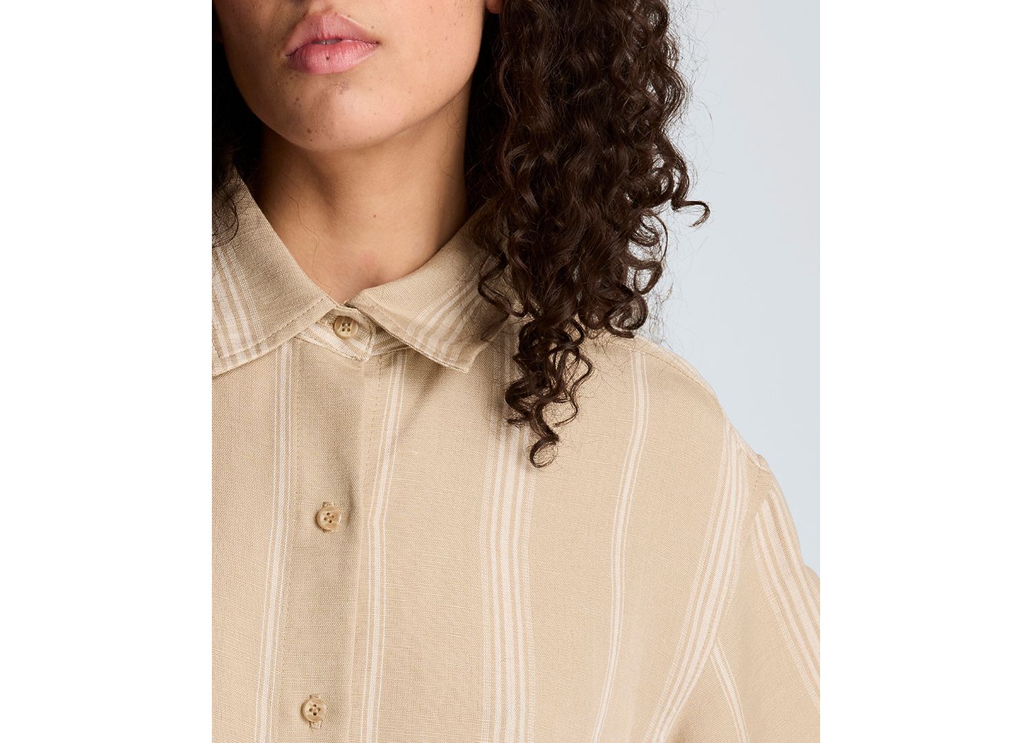 Women's Drop Shoulder Linen Boyfriend Shirt