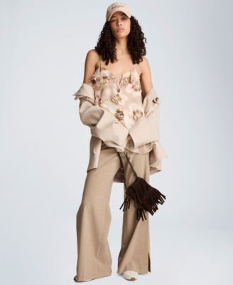 Women's Asymmetric Hem Ruffle Sleeveless Cami Top