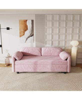Velvet Sofa Bed with Retractable Bed