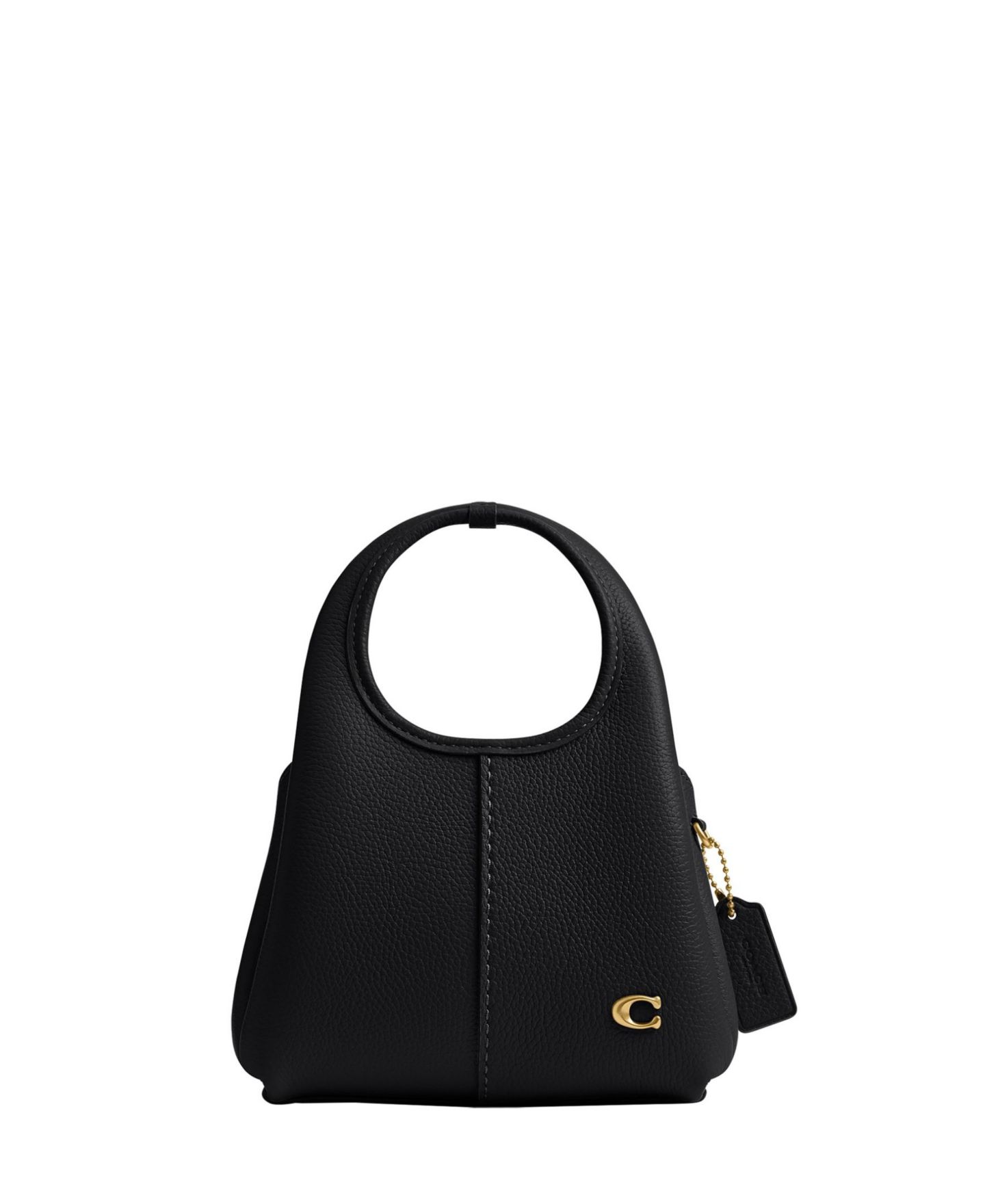 Женская сумка COACH Lana Mini Pebble Leather Shoulder 19, цвет: Латунный / Чёрный — фото 1