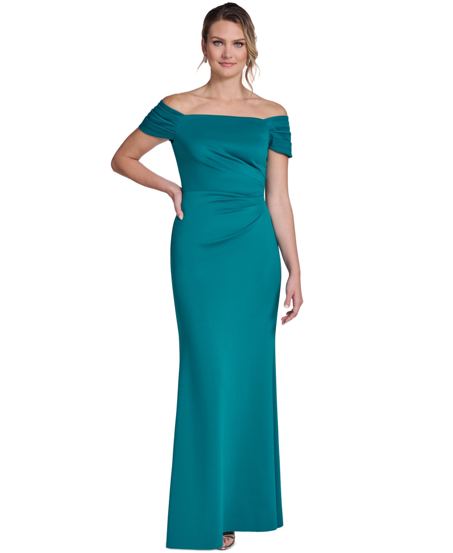 Women's Off-The-Shoulder Side Tuck Gown