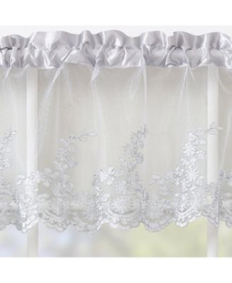 Polyester Bethany Embroidered 3 Piece Kitchen Curtains Tier & Swag Set
