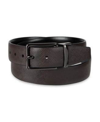 Boy's S-XL Two-In-One Reversible Smooth-To-Saffiano Dress Belt