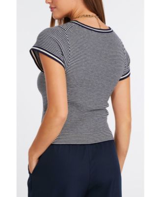 Women's BISHOP + YOUNG Hepburn Short Sleeve Stripe Sweater