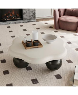 35" Cloud Shaped Coffee Table, Petal-Shaped Minimalist Table