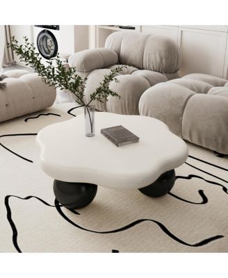 35" Cloud Shaped Coffee Table, Petal-Shaped Minimalist Table