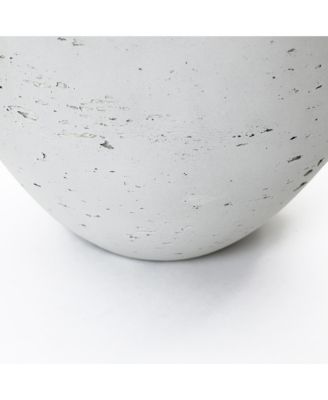 Antique White Cement Bulb Vase, Tall Home Accent for Floor and Tabletops