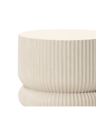 Minimalist MgO Patio Table, Tall Round Side Table for Outdoor Spaces