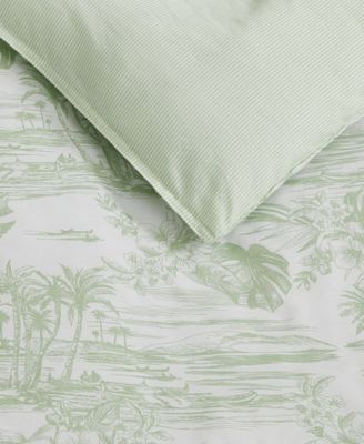 Beach Bluff Toile Cotton 3-Pc. Comforter Set, Full/Queen