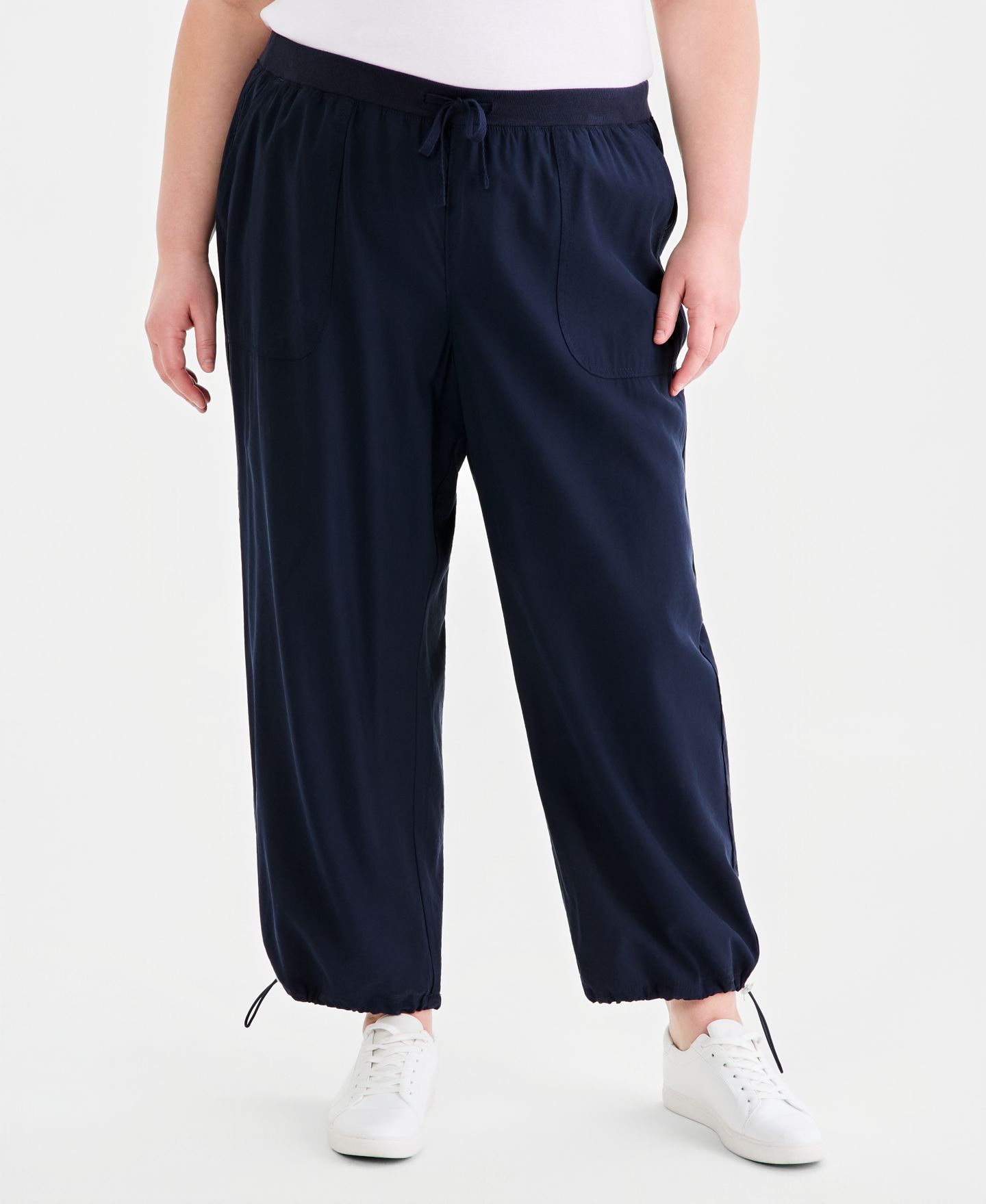 Женские брюки Style & Co Plus Size Drapey Bungee Wide-Leg, цвет: Синий — фото 3
