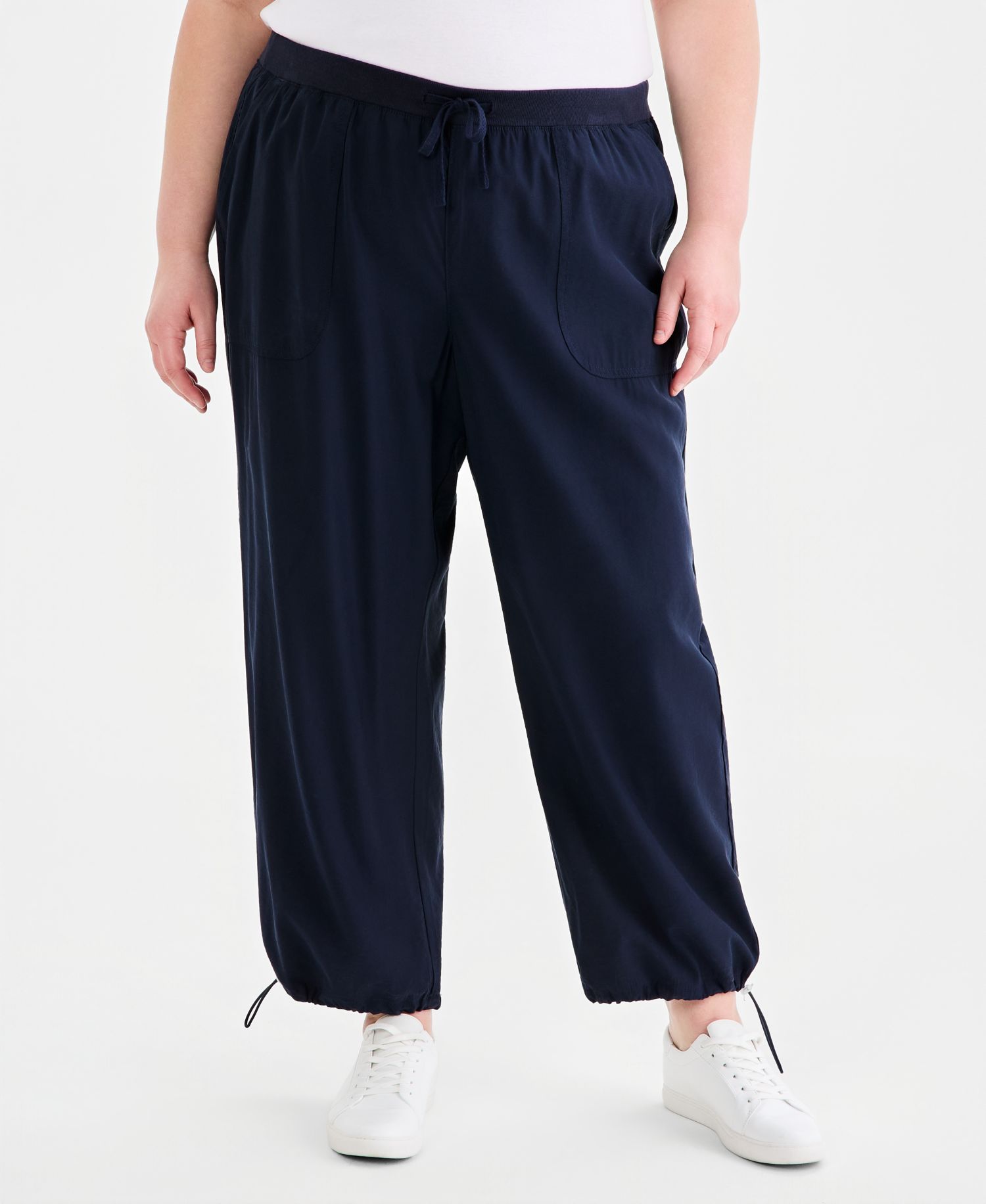 Plus Size Drapey Bungee Wide-Leg Pants