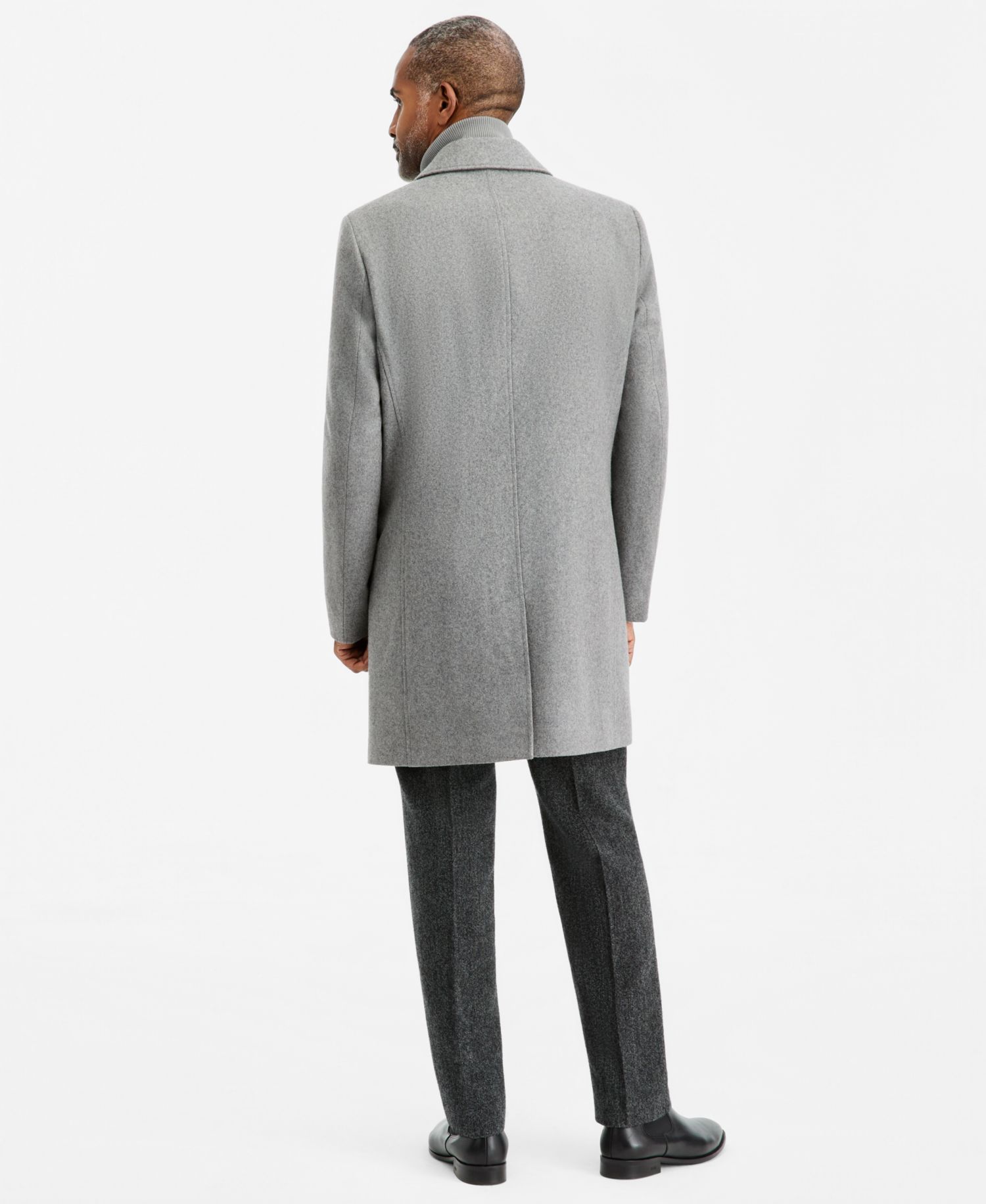 Men's Classic-Fit Wool-Blend Overcoat