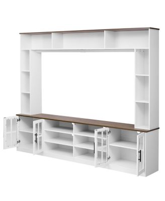 95.5" Entertainment Center with Bookshelves for TVs up to 80