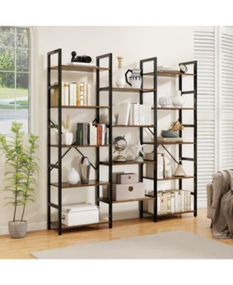 5-tier Triple Wide Heavy-duty Metal Frame Industrial Bookshelf.