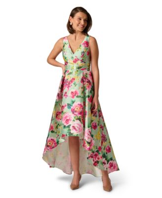 Petite Printed V-Neck High-Low Dress