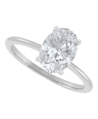 IGI Certified Lab Grown Diamond Oval Solitaire Engagement Ring (2 ct. t.w.) in 14k White Gold or 14k Two Tone Gold