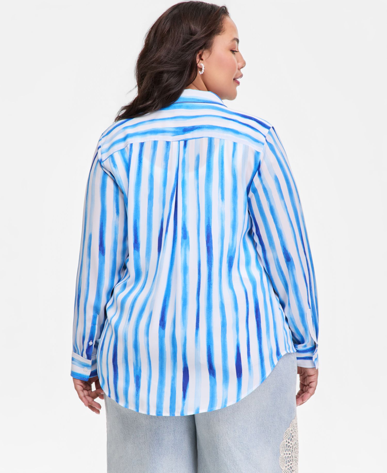 Trendy Plus Size Striped Shirt