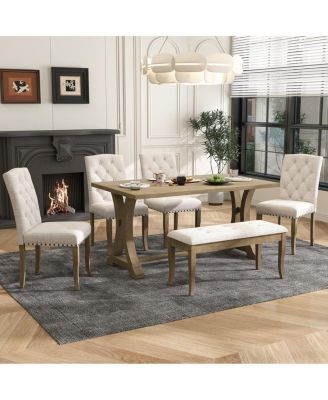 Farmhouse Dining Table Set - 6-Piece