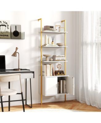 72.5 Inch Tall Bookshelf with Cabinet Anti-Tipping Kits and Metal