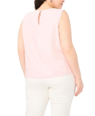 Plus Size Sleeveless Crewneck Blouse
