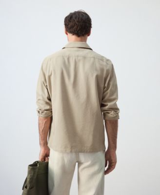 Men's Bowling Collar Cotton Overshirt