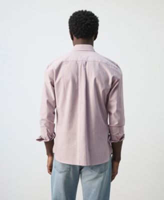 Men's Cotton Striped Regular-Fit Oxford Shirt