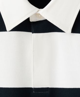 Men's Cotton Striped Polo Sweatshirt