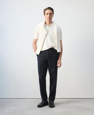 Men's Cotton Braided Knitted Polo Shirt