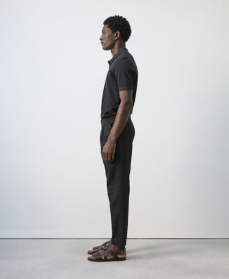 Men's Microstructure Fine-Knit Polo Shirt