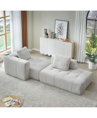L-Shape Modular Cloud Sectional Sofa with Chaise Lounge