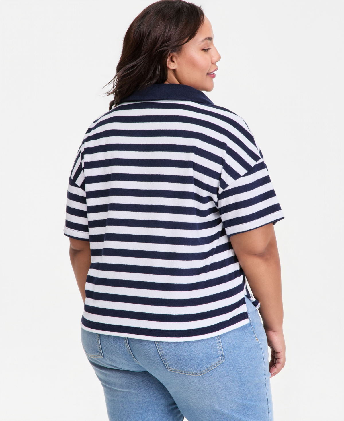 On 34th Trendy Plus Terry Collared Top, Macy's Exclusive