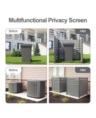 Patio Privacy Screen 49''W x 50''H Air Conditioner Fence, 3 Panels Trash Can and Pool Equipment Enclosure, Decorative AC Unit Fence for Garden