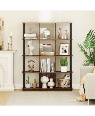 12-Cube Bookcase with 2 Anti-tipping Kits for Living Room