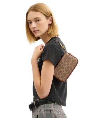 Plaza Mini Signature Canvas Slim Shoulder Bag 18