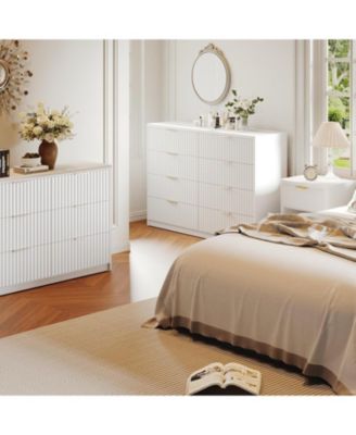 Modern 8-Drawer Dresser with Fluted Front